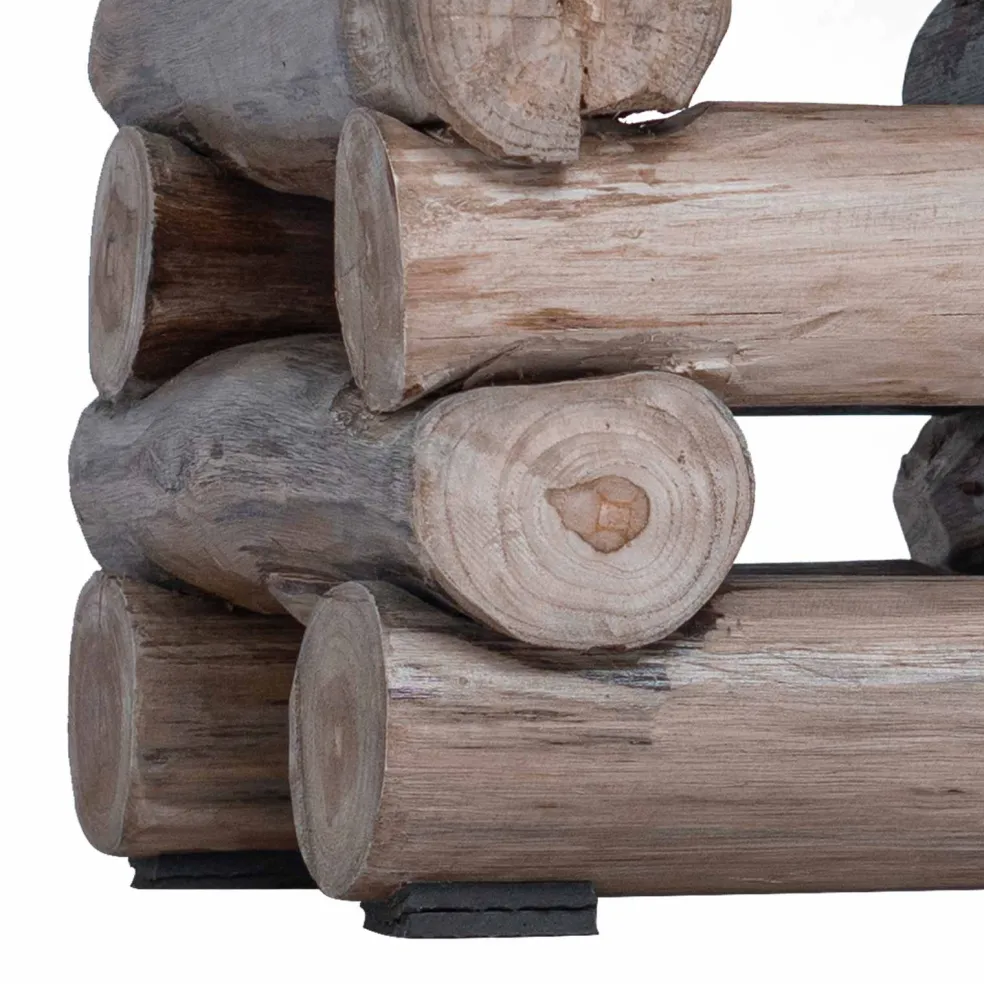 vidaXL Kruk Naturel Massief Teakhout