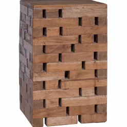 vidaXL Kruk Naturel 29 x 29 x 48 cm Massief gerecycled hout