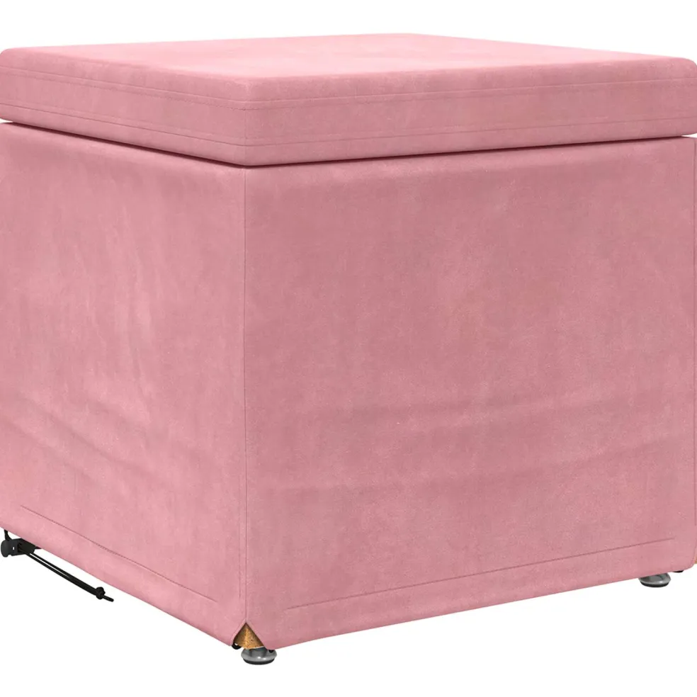 vidaXL Kruk Roze 41 x 41 x 40 cm Velvet en Gefabriceerd Hout