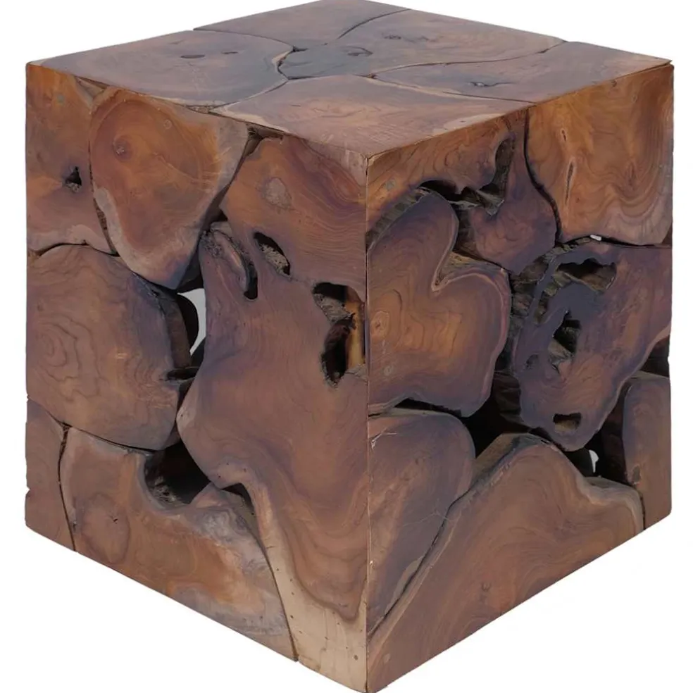 vidaXL Kruk 40x40x45 cm massief teakhout bruin