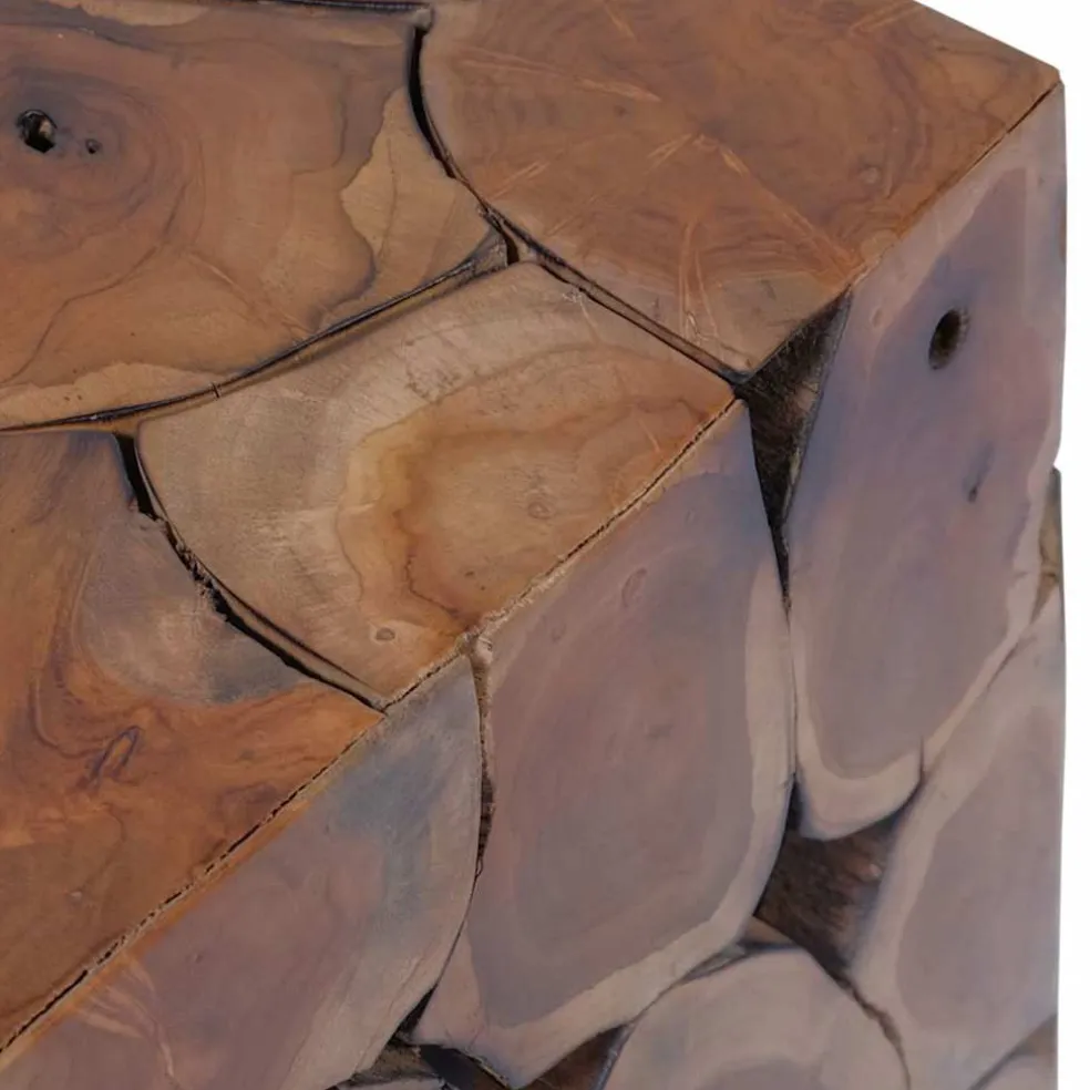 vidaXL Kruk 40x40x45 cm massief teakhout bruin