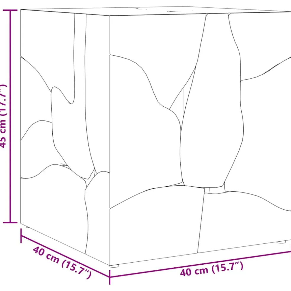 vidaXL Kruk 40x40x45 cm massief teakhout bruin
