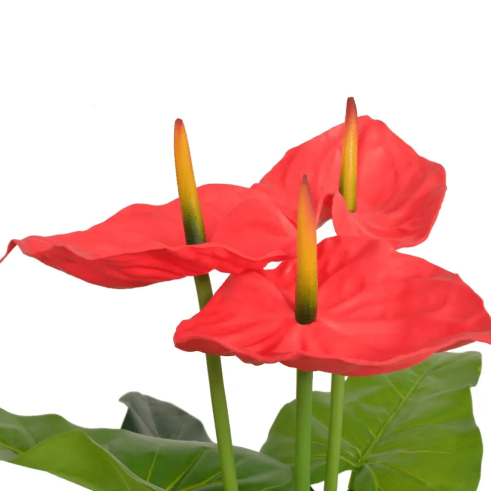 vidaXL Kunst anthurium plant met pot 90 cm rood en geel