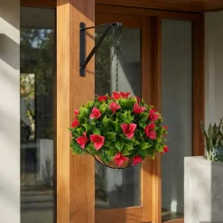 vidaXL Kunstbloemen Roze 33 x 33 x 44 cm PE en staal