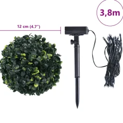 vidaXL Kunstbuxusballen met LED-verlichting 4 st 12 cm groen