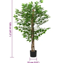 vidaXL Kunst Ficus plant 788 bladeren 120 cm groen
