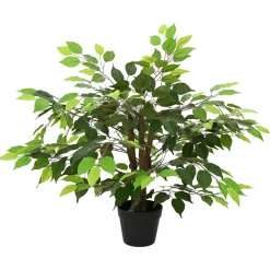 vidaXL Kunst Ficus Plant Groen 73 x 16 x 60 cm Stof en Hout