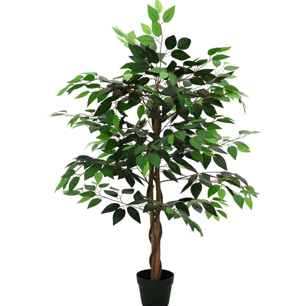 vidaXL Kunst Ficus Plant Groen 90 x 16 x 110 cm Stof en Hout