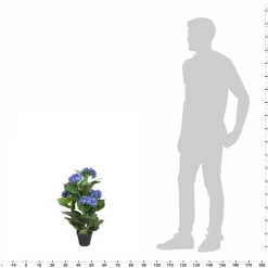 vidaXL Kunst hortensia plant met pot 60 cm blauw