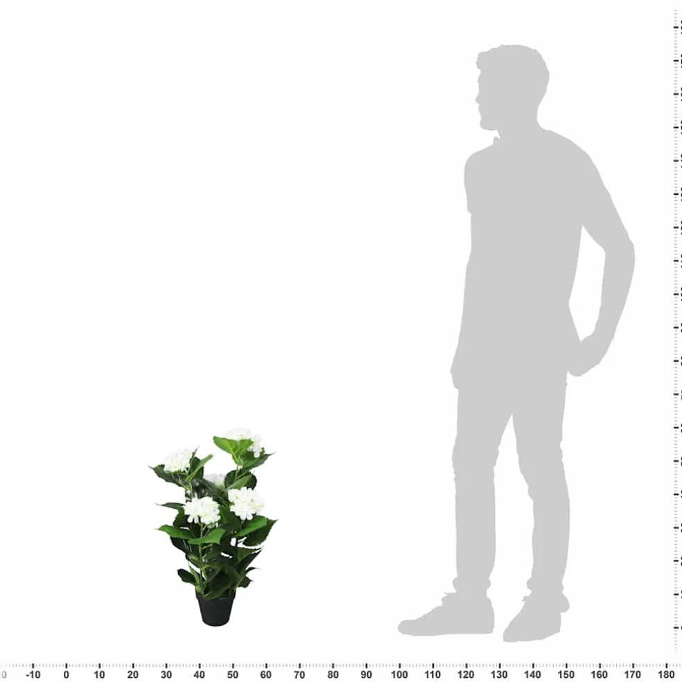 vidaXL Kunst hortensia plant met pot 60 cm wit