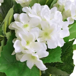 vidaXL Kunst hortensia plant met pot 60 cm wit