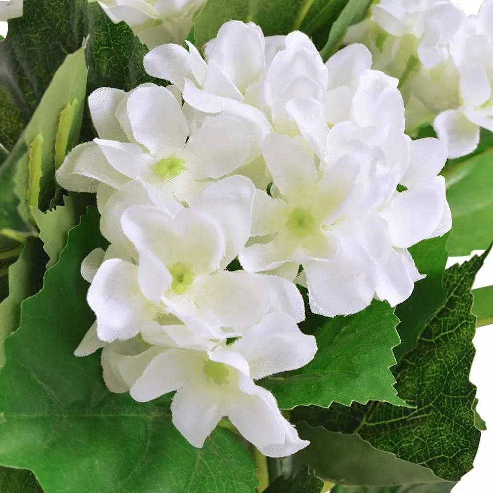 vidaXL Kunst hortensia plant met pot 60 cm wit