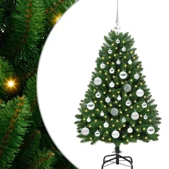 vidaXL Kunstkerstboom 120 cm 150 LED's Warmwit PVC en staal Groen