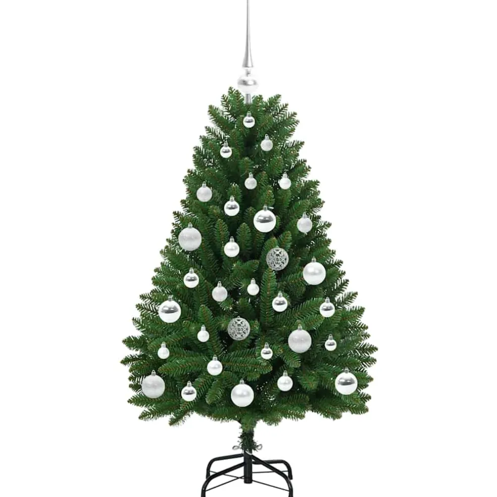 vidaXL Kunstkerstboom 120 cm 150 LED's Warmwit PVC en staal Groen