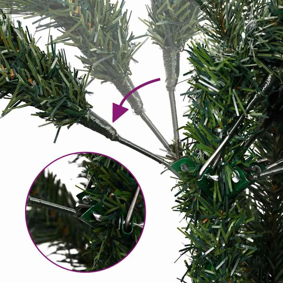 vidaXL Kunstkerstboom 120 cm 150 LED's Warmwit PVC en staal Groen
