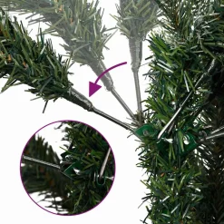 vidaXL Kunstkerstboom 120 cm 150 LED's Warmwit PVC en staal Groen