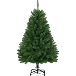 vidaXL Kunstkerstboom 120 cm 150 LED's Warmwit PVC en staal Groen