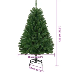vidaXL Kunstkerstboom 120 cm 150 LED's Warmwit PVC en staal Groen