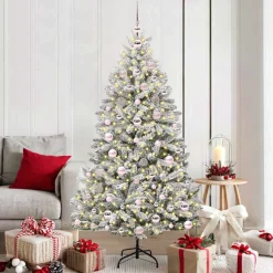 vidaXL Kunstkerstboom 180 cm 300 LED's Warmwit PVC en staal