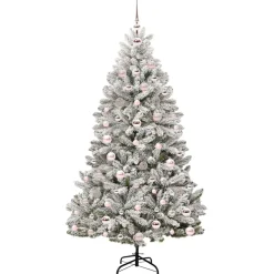 vidaXL Kunstkerstboom 180 cm 300 LED's Warmwit PVC en staal