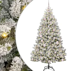 vidaXL Kunstkerstboom 180 cm 300 LED's Warmwit PVC en staal
