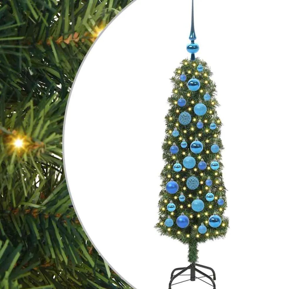 vidaXL Kunstkerstboom Groen 180 cm PVC en Staal en Kunststof
