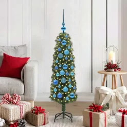 vidaXL Kunstkerstboom Groen 180 cm PVC en Staal en Kunststof