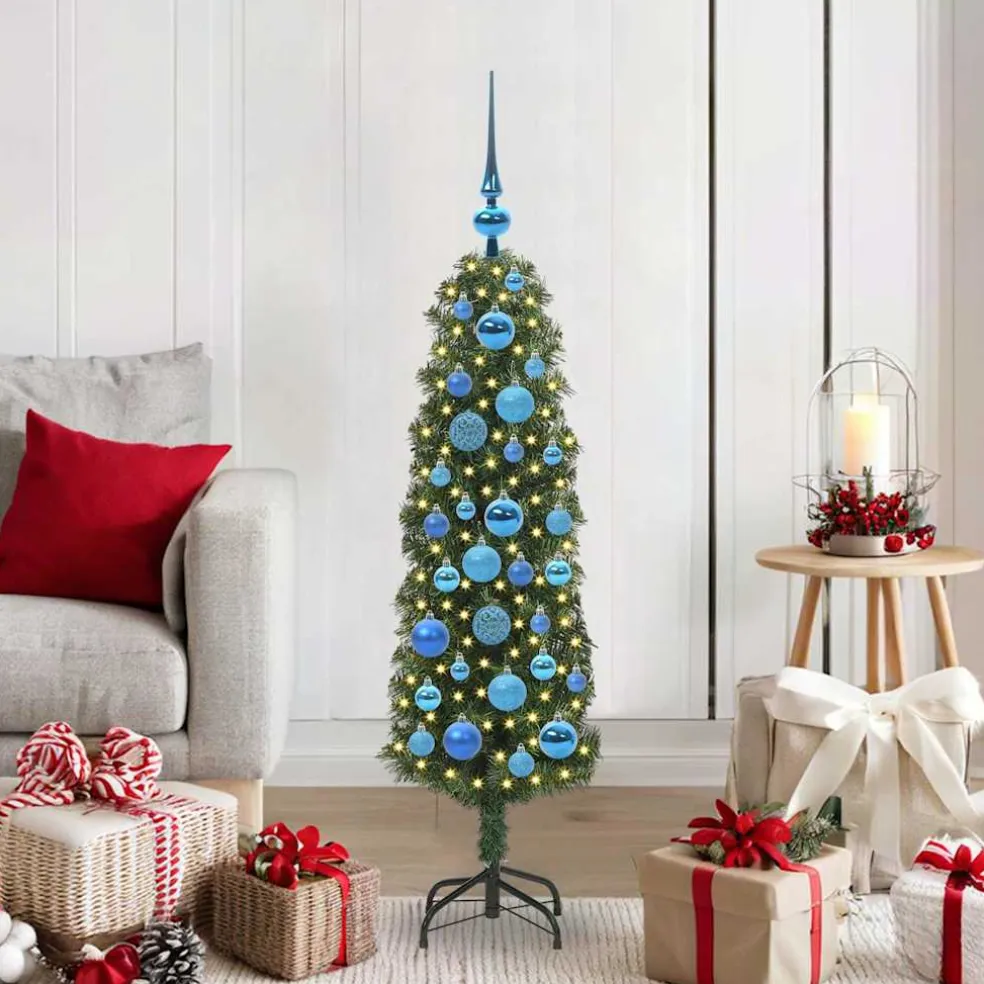 vidaXL Kunstkerstboom Groen 180 cm PVC en Staal en Kunststof