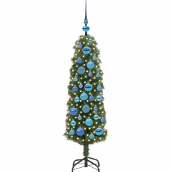 vidaXL Kunstkerstboom Groen 180 cm PVC en Staal en Kunststof