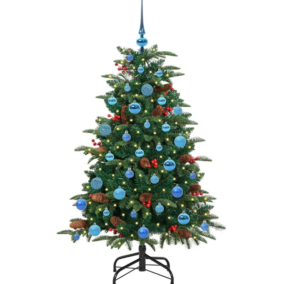 vidaXL Kunstkerstboom Groen 150 cm PVC en Metaal en Plastic