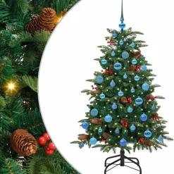 vidaXL Kunstkerstboom Groen 150 cm PVC en Metaal en Plastic