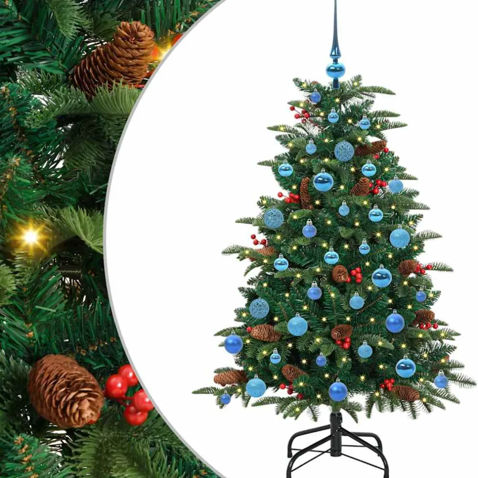 vidaXL Kunstkerstboom Groen 150 cm PVC en Metaal en Plastic