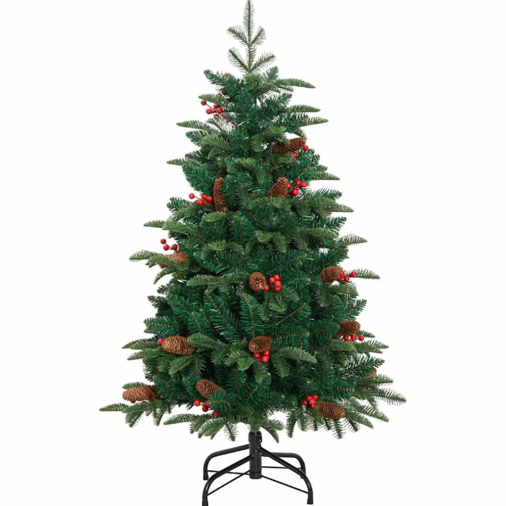 vidaXL Kunstkerstboom Groen 150 cm PVC en Metaal en Plastic