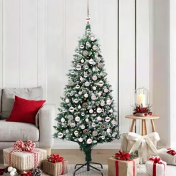 vidaXL Kunstkerstboom Groen 180 cm PVC en Staal en Kunststof
