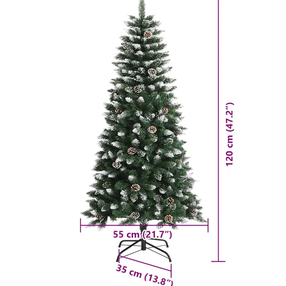 vidaXL Kunstkerstboom Groen 120 cm PVC en Plastic en Staal