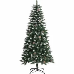 vidaXL Kunstkerstboom Groen 120 cm PVC en Staal en Kunststof