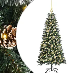vidaXL Kunstkerstboom Groen 120 cm PVC en Plastic en Staal