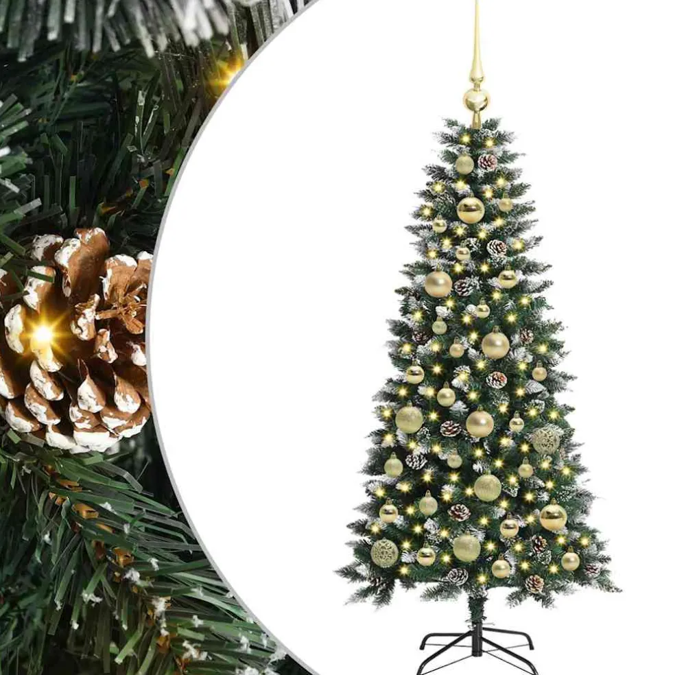 vidaXL Kunstkerstboom Groen 120 cm PVC en Plastic en Staal
