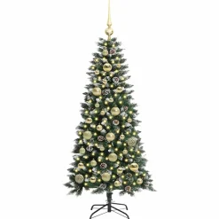 vidaXL Kunstkerstboom Groen 120 cm PVC en Plastic en Staal