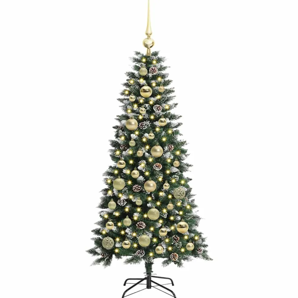 vidaXL Kunstkerstboom Groen 120 cm PVC en Plastic en Staal