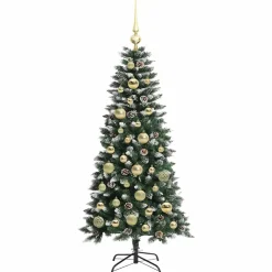 vidaXL Kunstkerstboom Groen 120 cm PVC en Plastic en Staal