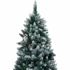 vidaXL Kunstkerstboom Groen 150 cm PVC en Staal en Kunststof