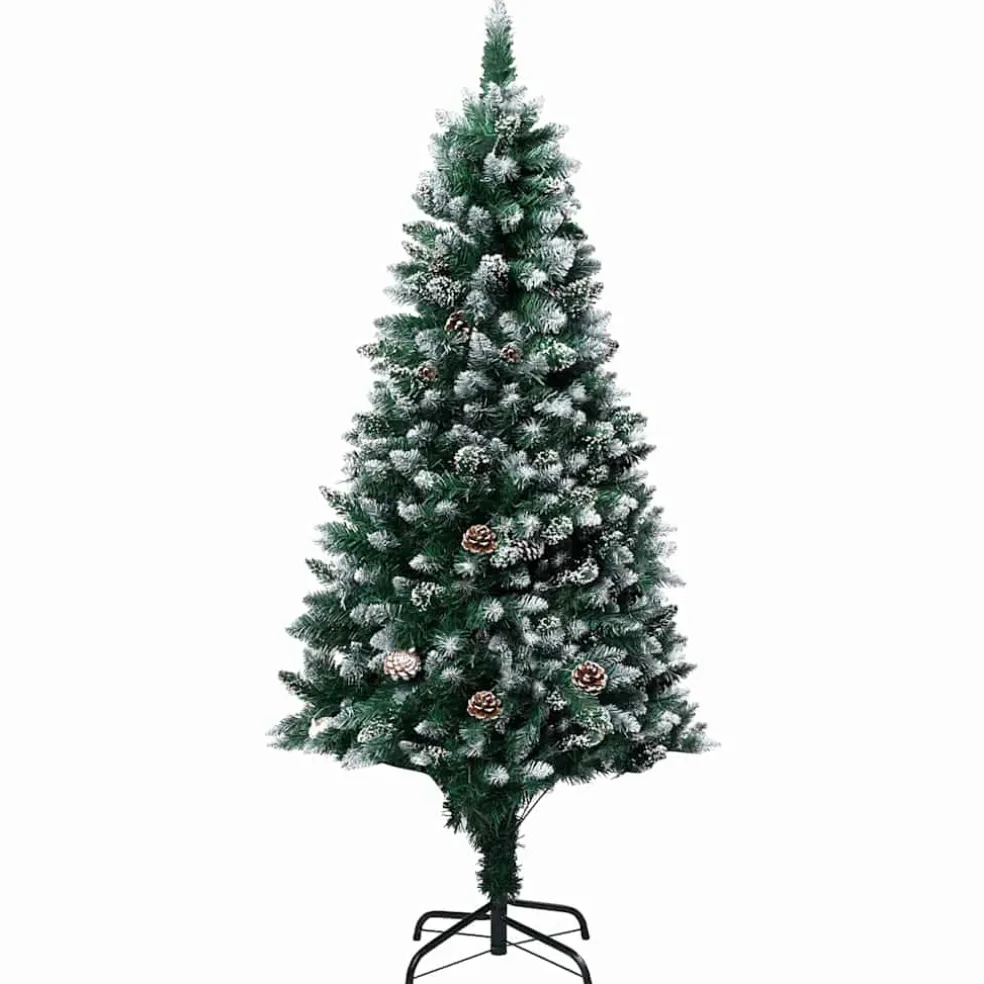 vidaXL Kunstkerstboom Groen 150 cm PVC en Staal en Kunststof