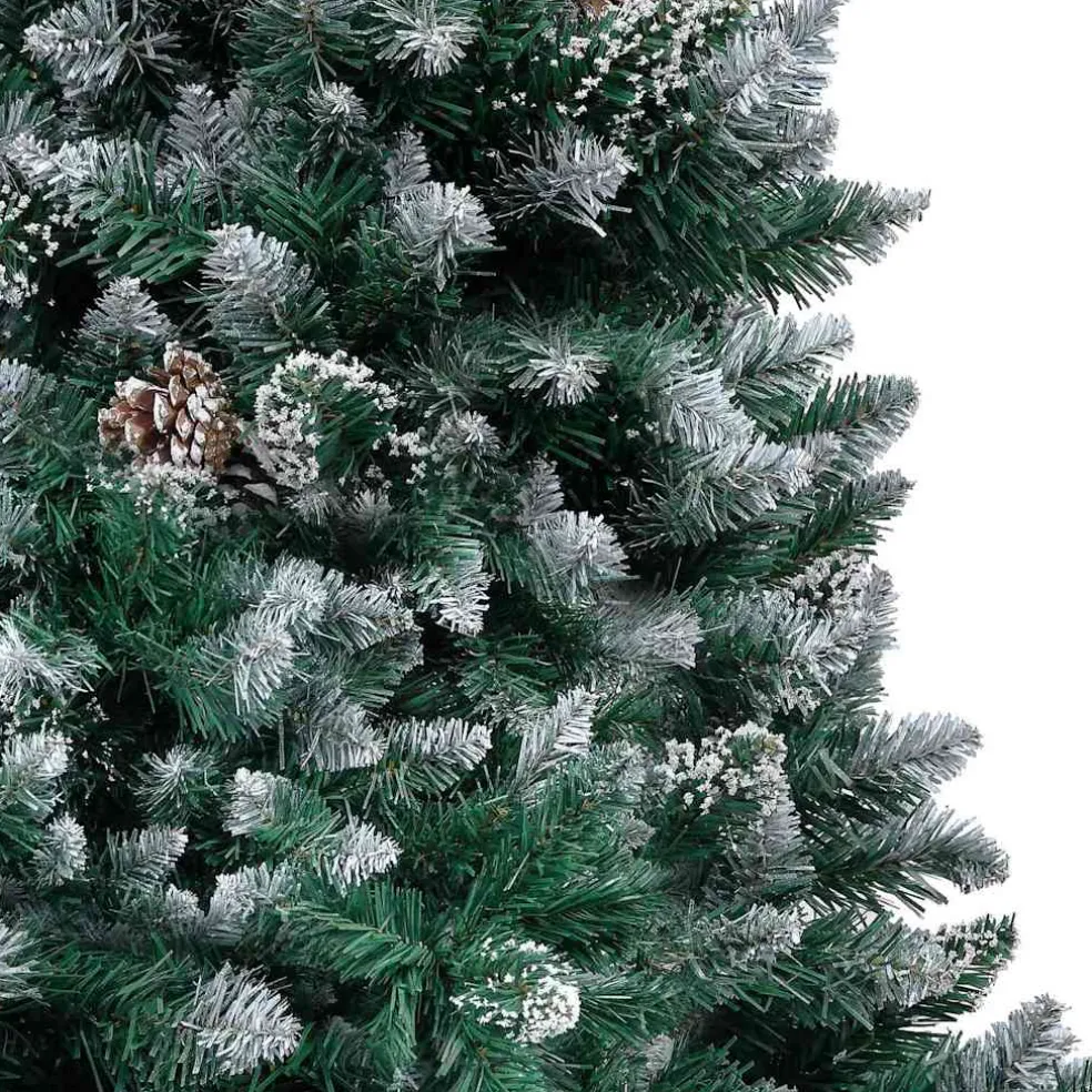 vidaXL Kunstkerstboom Groen 150 cm PVC en Staal en Kunststof