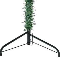 vidaXL Kunstkerstboom half met standaard smal 120 cm groen