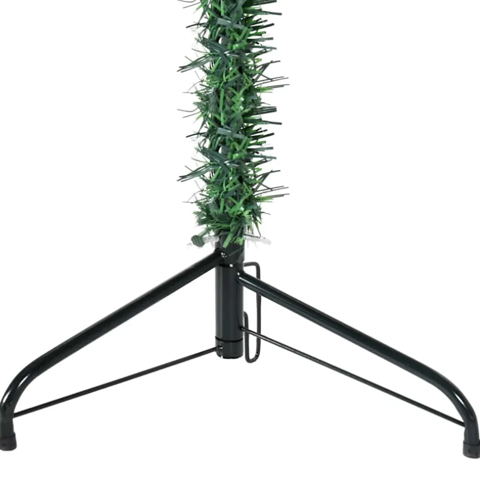 vidaXL Kunstkerstboom half met standaard smal 120 cm groen