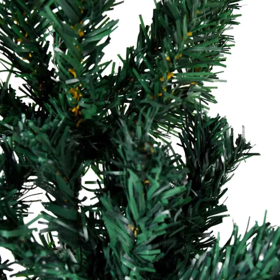 vidaXL Kunstkerstboom half met standaard smal 120 cm groen
