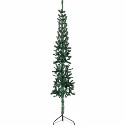 vidaXL Kunstkerstboom half met standaard smal 120 cm groen