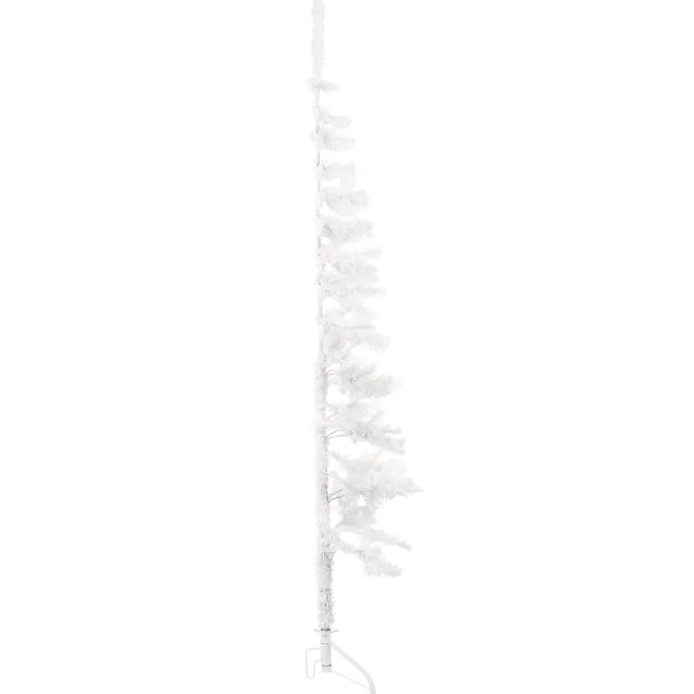 vidaXL Kunstkerstboom half met standaard smal 120 cm wit