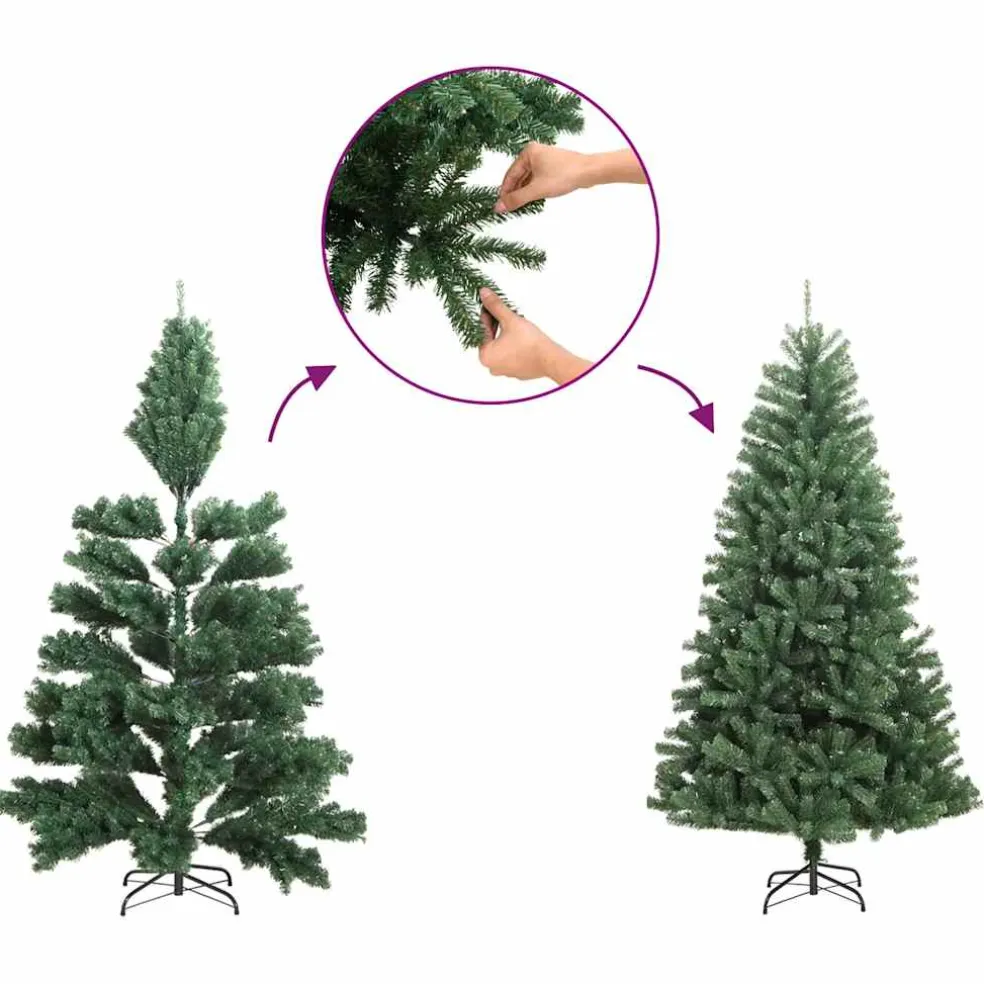 vidaXL Kunstkerstboom half met standaard smal 120 cm wit